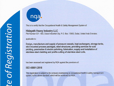 ISO 45001:2018 Certificate of Registration